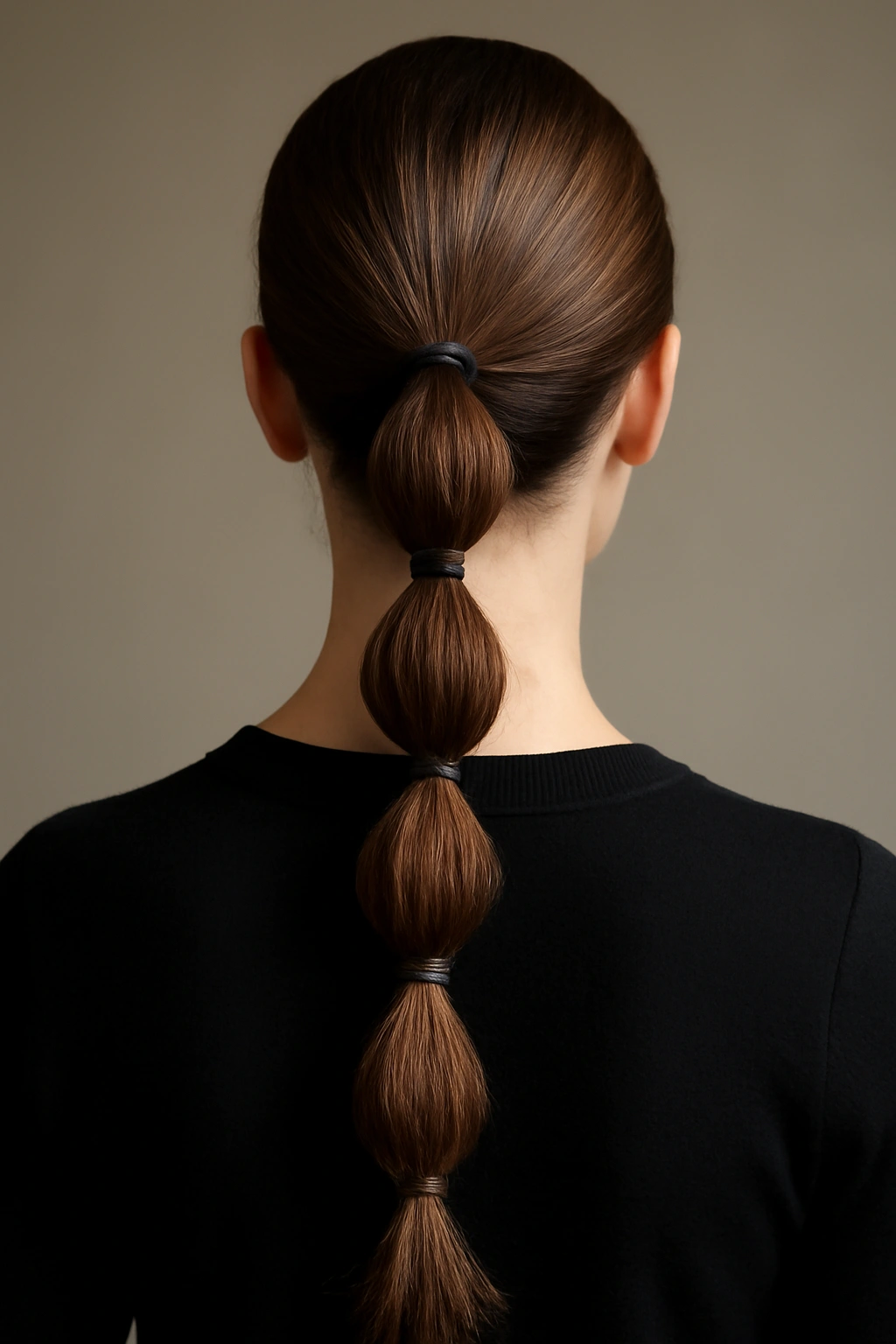15 Ponytail Hairstyles for Work and Nights Out 11 High bubble ponytail with multiple bubbles formed by elastic bands