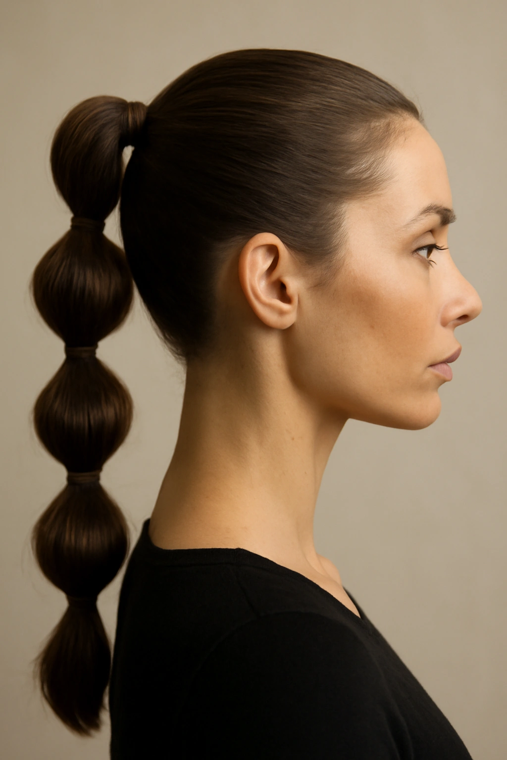 12 Polished Ponytail Hairstyles You Can Try Today 3 Bubble ponytail with multiple rounded segments along the tail