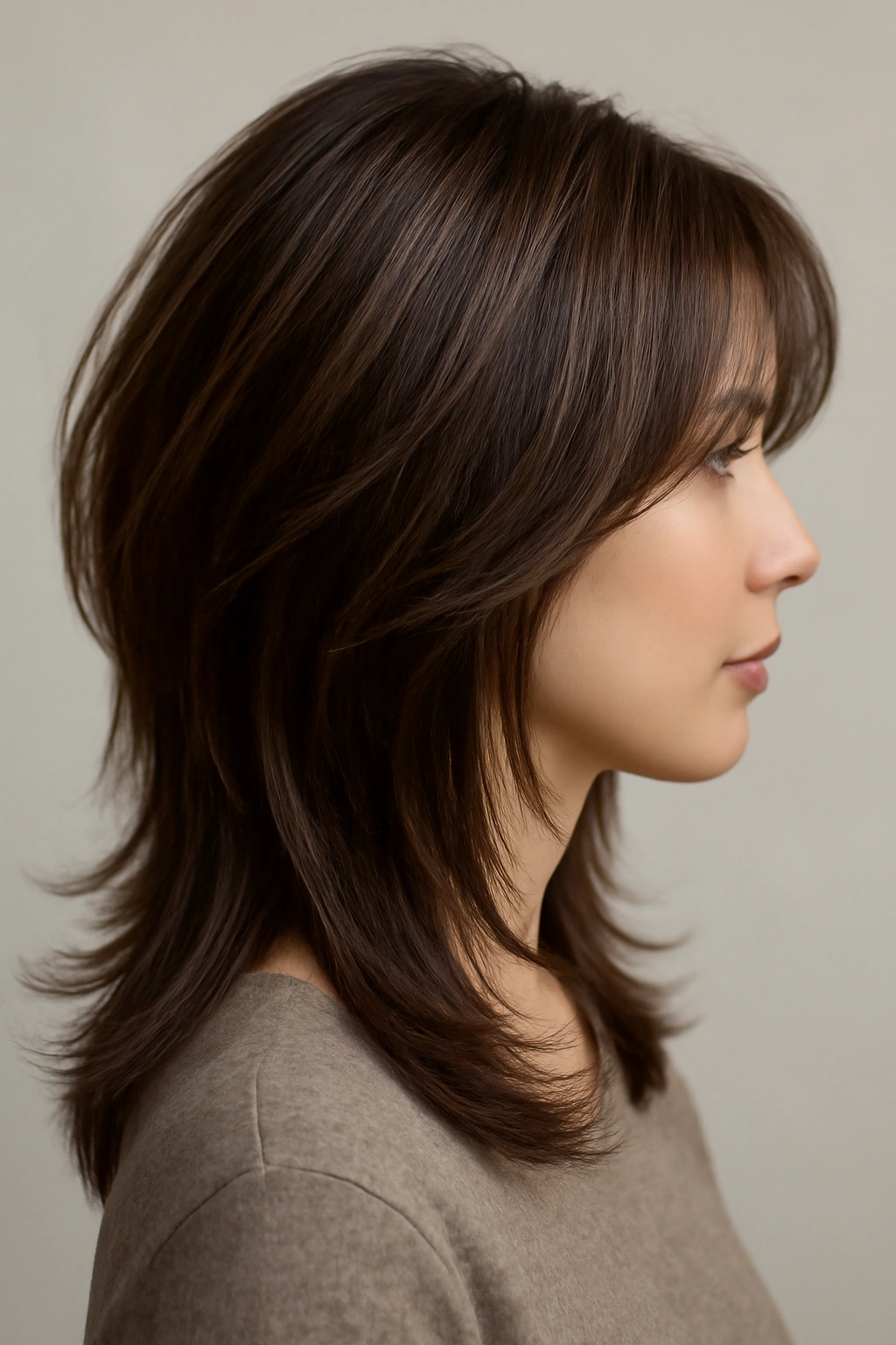 20 Medium Layered Haircuts Stylists Get Asked For Most 5 Hair with top lift and longer bottom layers showing butterfly-layer volume