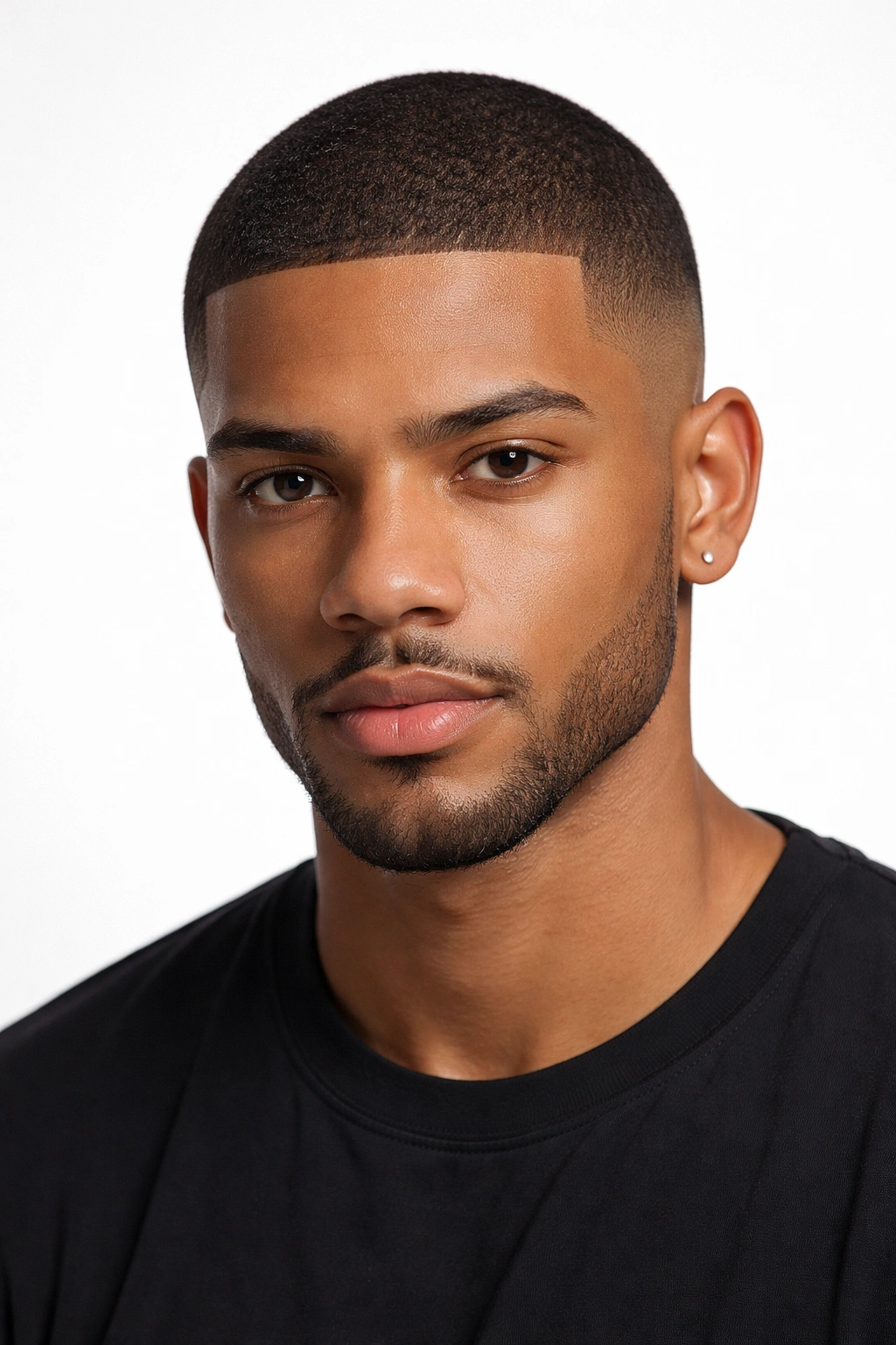 Close-up of buzz cut with crisp edge up and uniform length