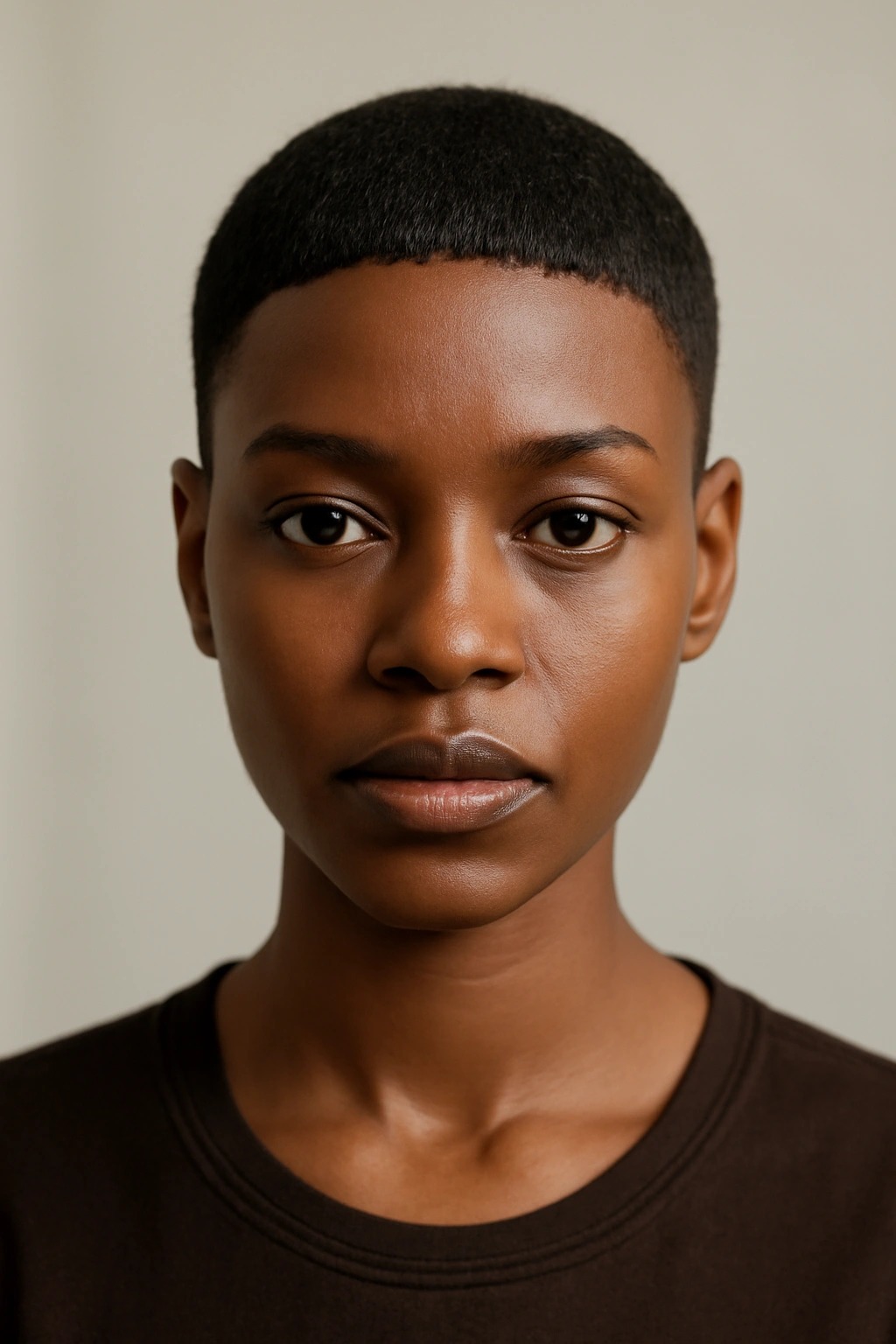 12 Short Haircuts Every African Woman Should Try 12 Caesar cut close view showing uniform short length around head