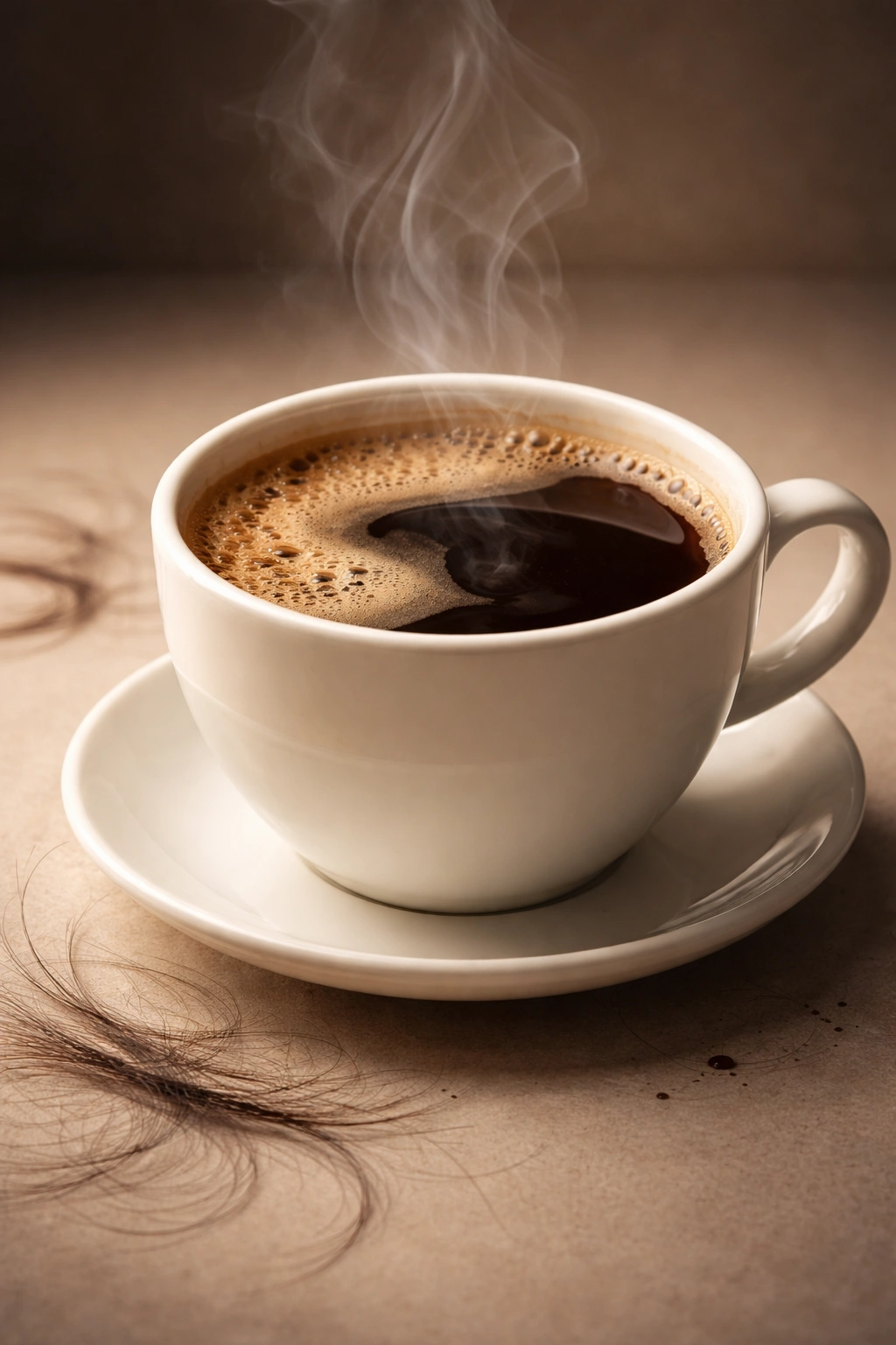Close-up of a steaming cup of coffee representing caffeine's energy boost