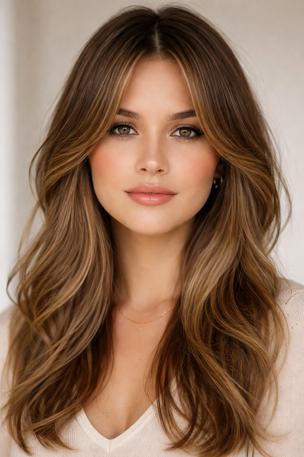 12 Hairstyles That Flatter A Wider Face Shape 9 Center-parted curtain bangs sweeping away from face