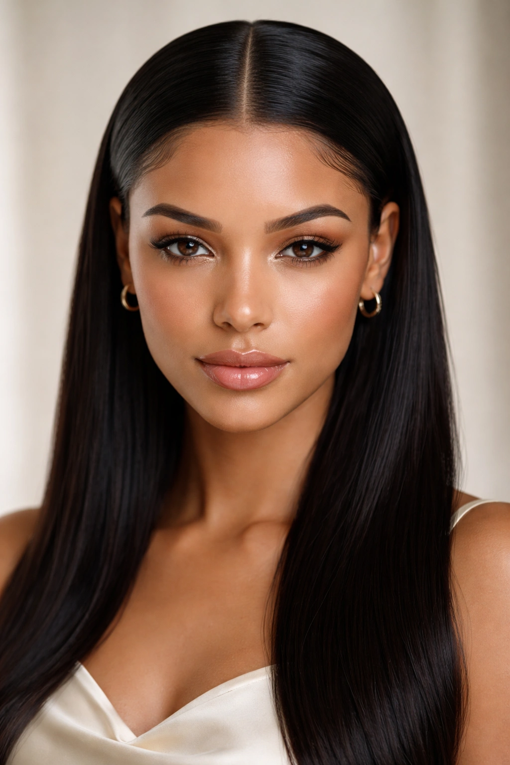 15 Polished Hairstyles That Look Put Together 11 Center-parted hair with crisp definition and smooth texture