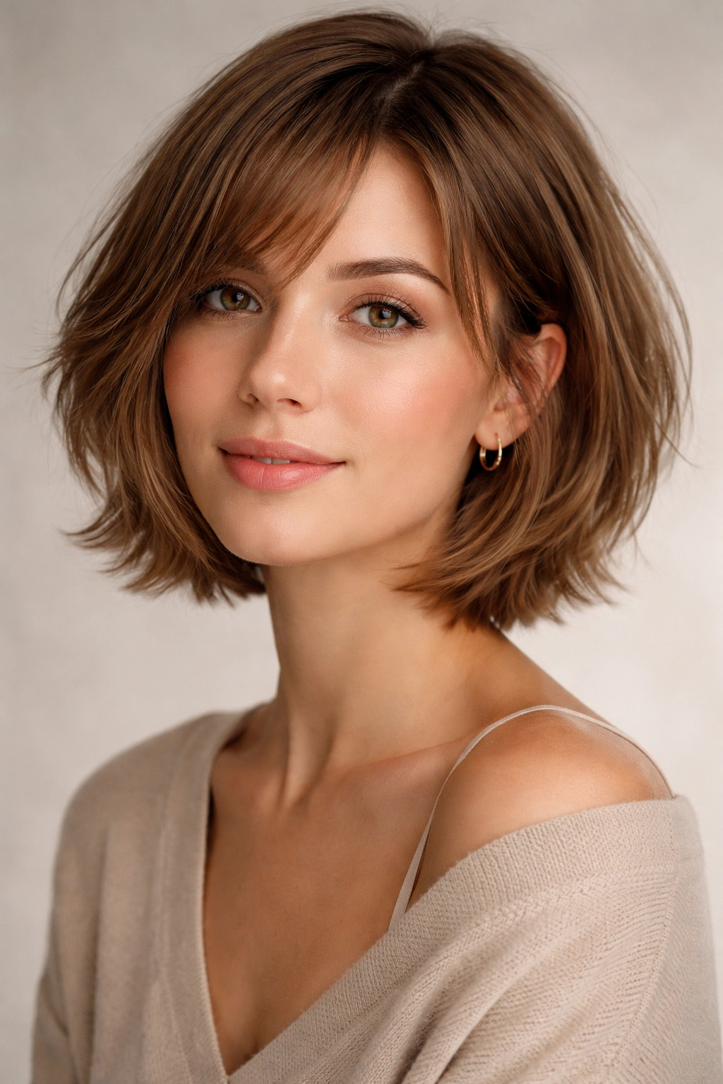 Chin-length bob with textured layers showing movement