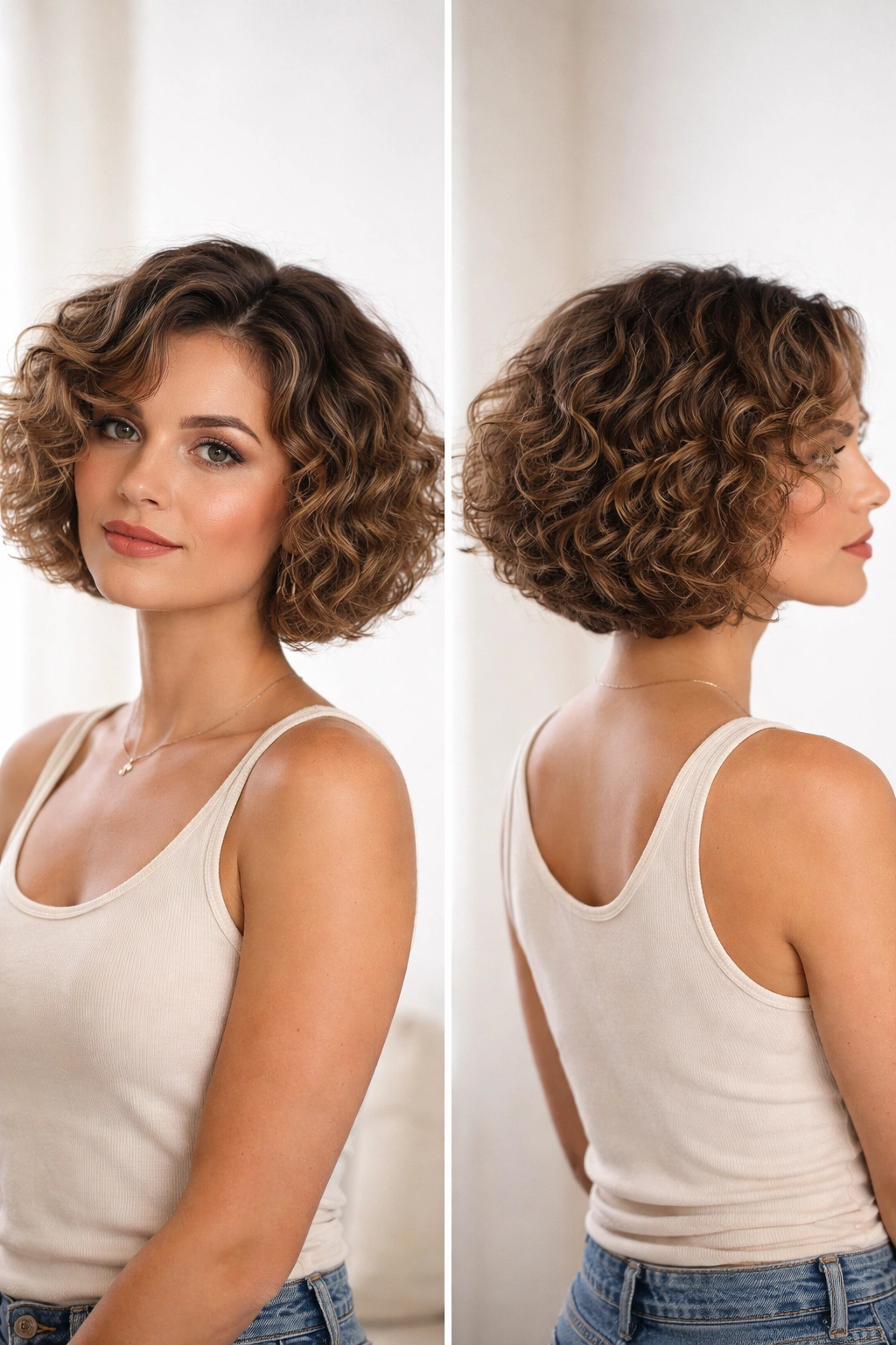 22 Curly Haircuts That Hold Their Shape All Day 16 Chin-length curly bob showing customized density with fuller crown