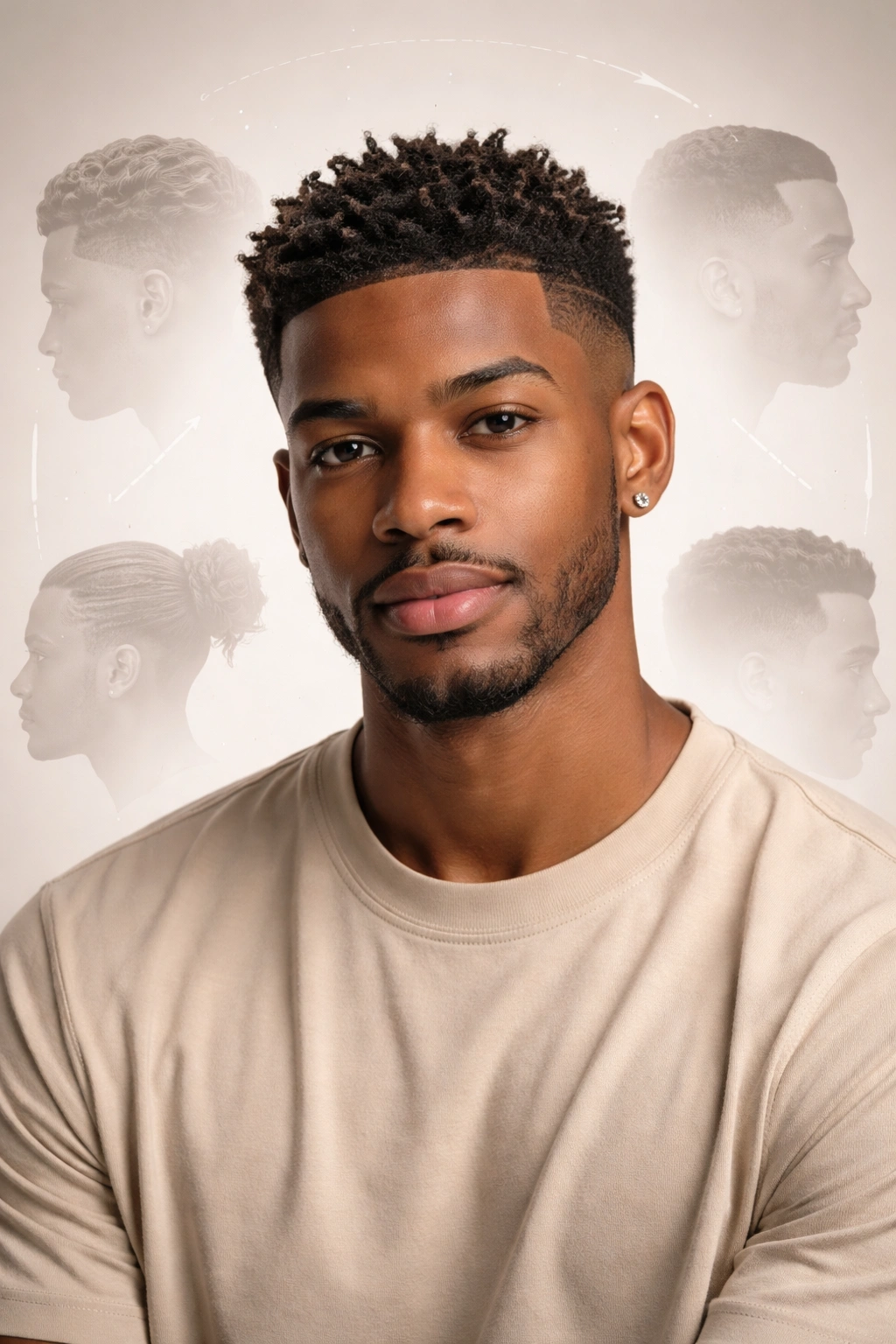 Portrait illustrating choosing a hairstyle based on face shape