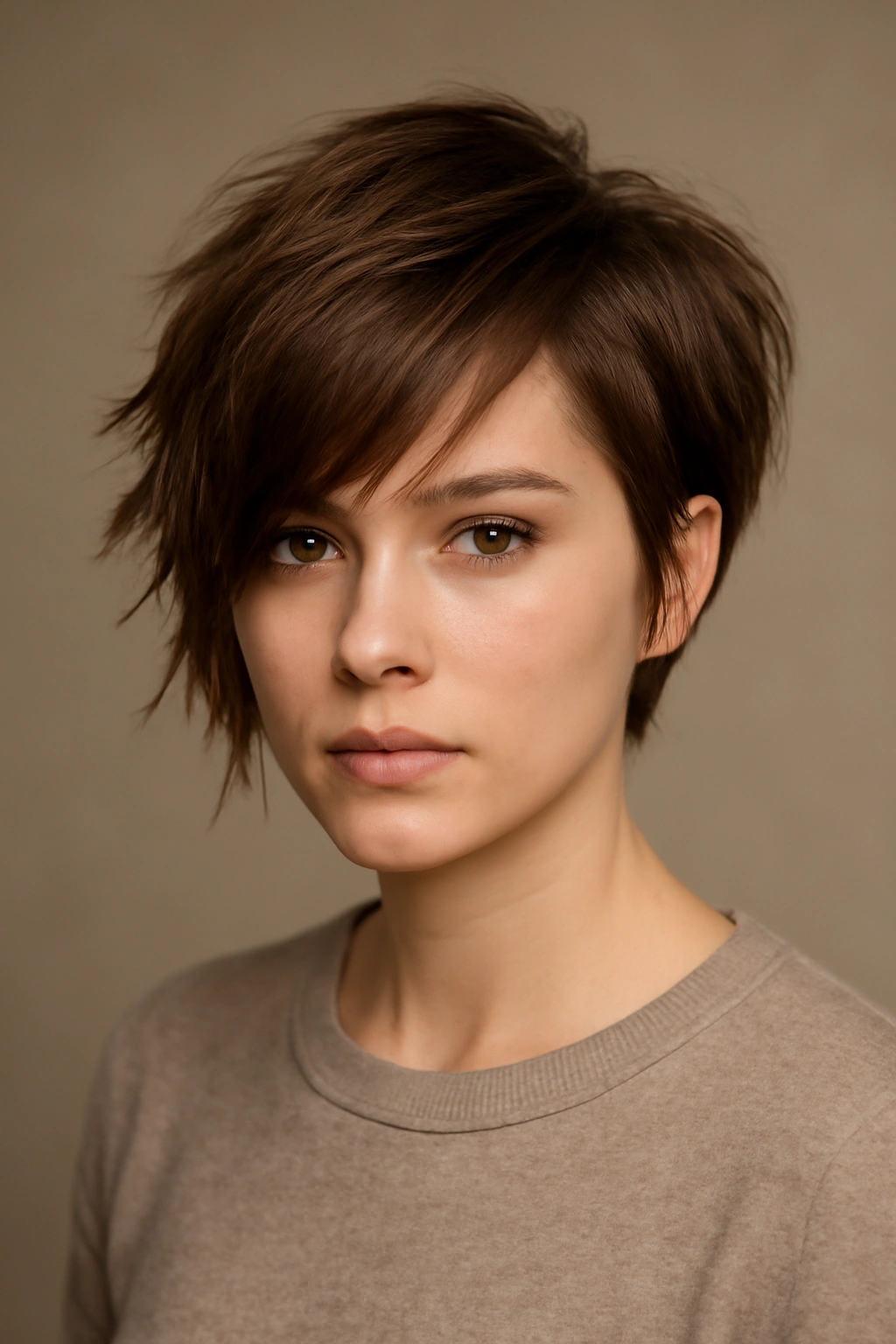 Portrait of a person with a bold choppy asymmetrical cut