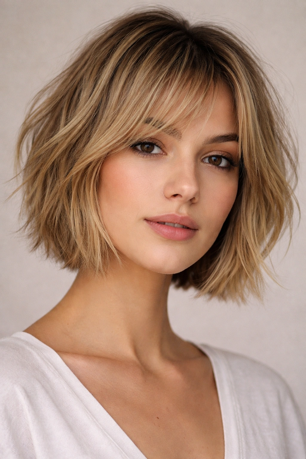12 Chin Length Bobs That Suit Every Face Shape 7 Choppy piece-y bob on oval-face subject highlighting texture