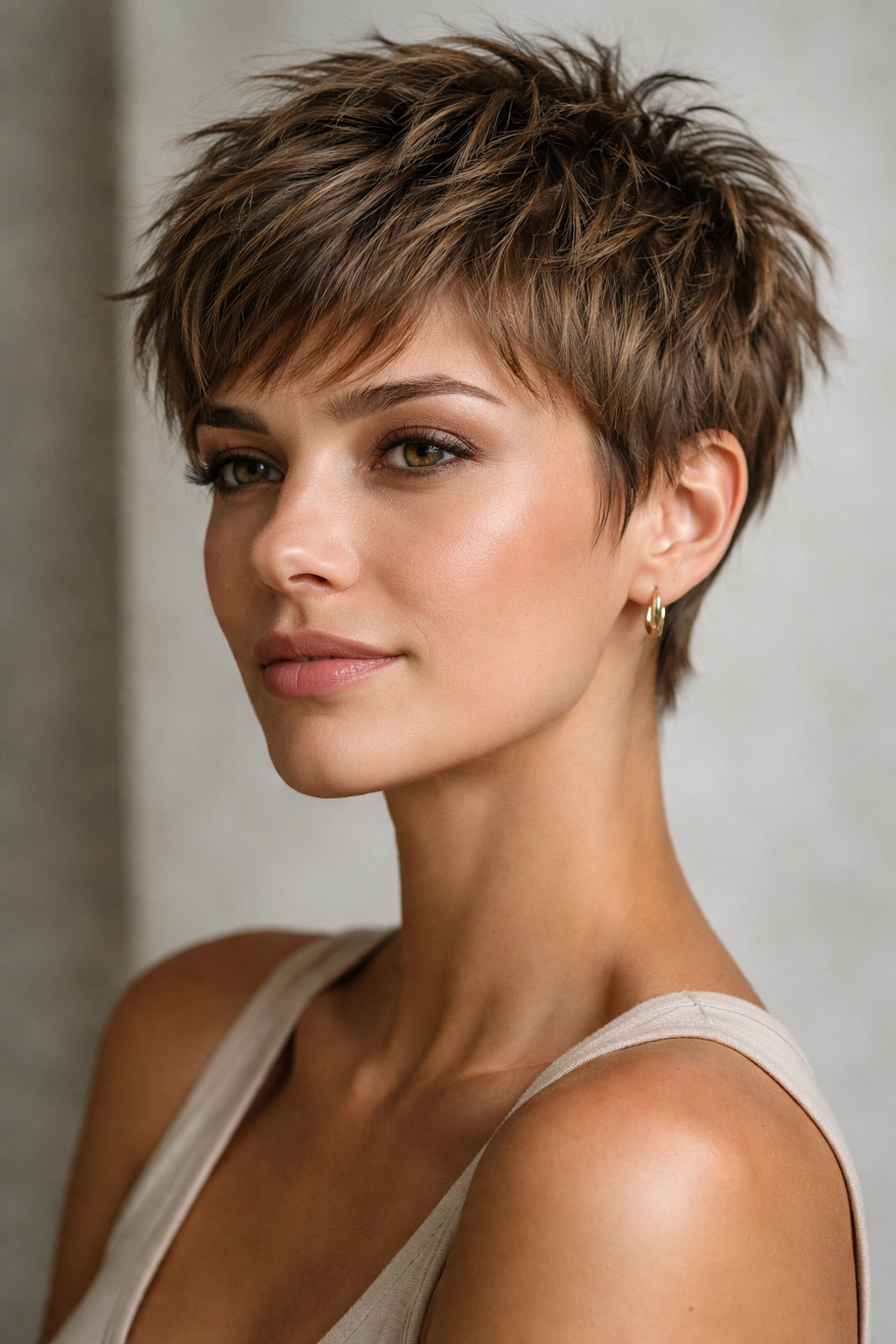 15 Short Haircuts That Look Great Without Bangs 8 Short hair with choppy uneven layers and no bangs