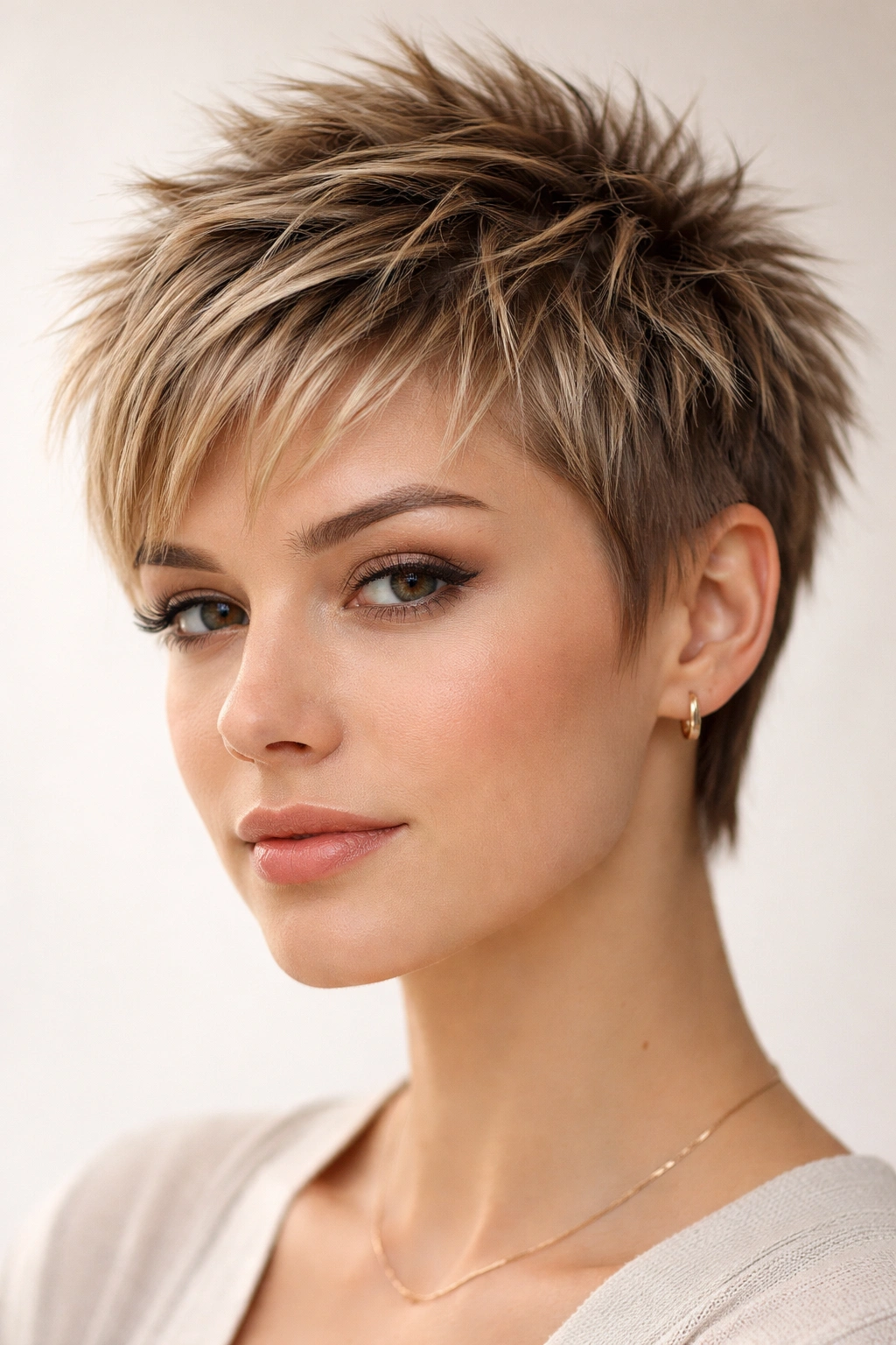 Choppy crop with spiky texture showing defined volume and strands