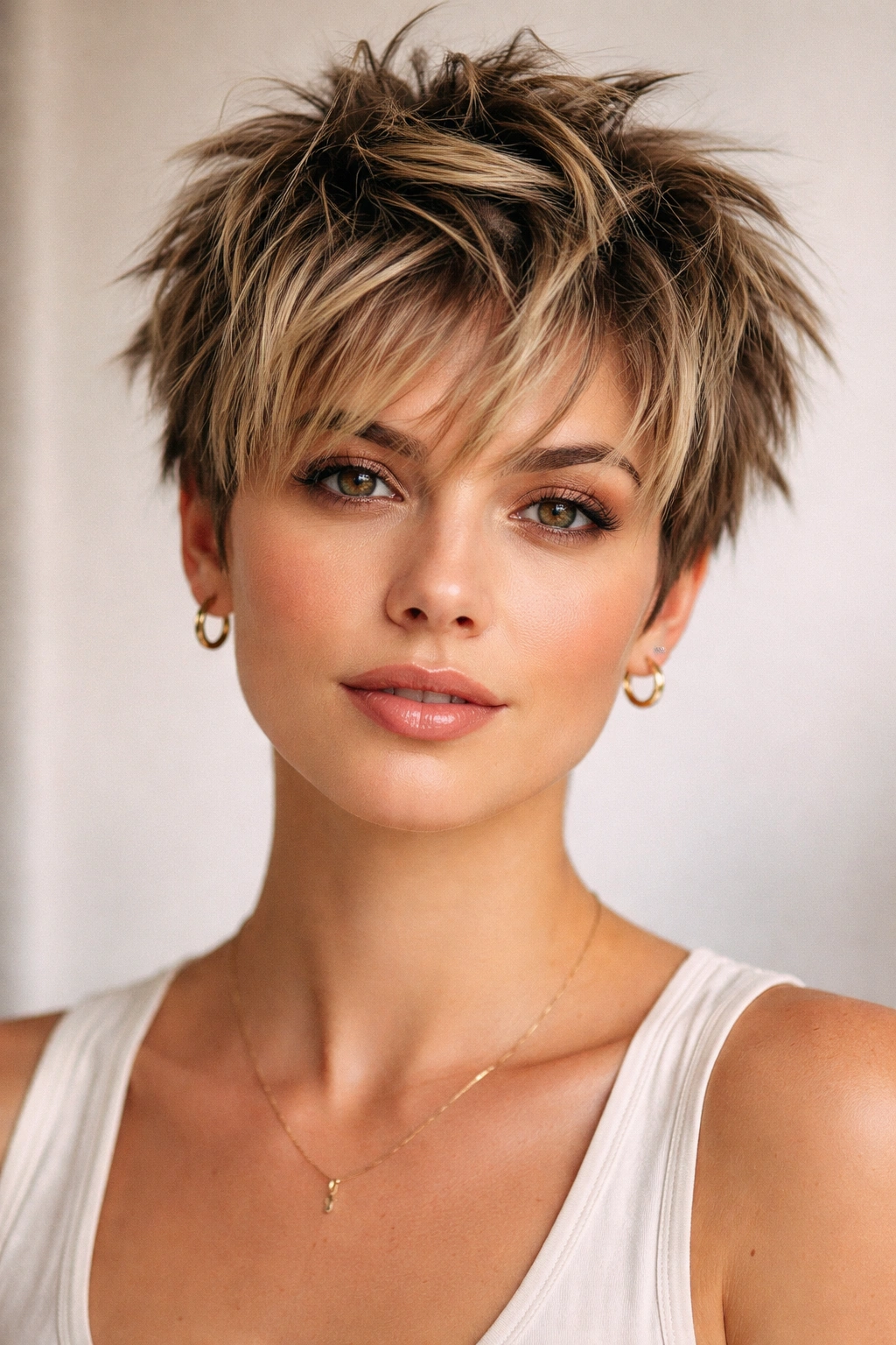 12 Short Layered Cuts For Volume And Texture 5 Close-up of a short choppy crop with uneven layered texture