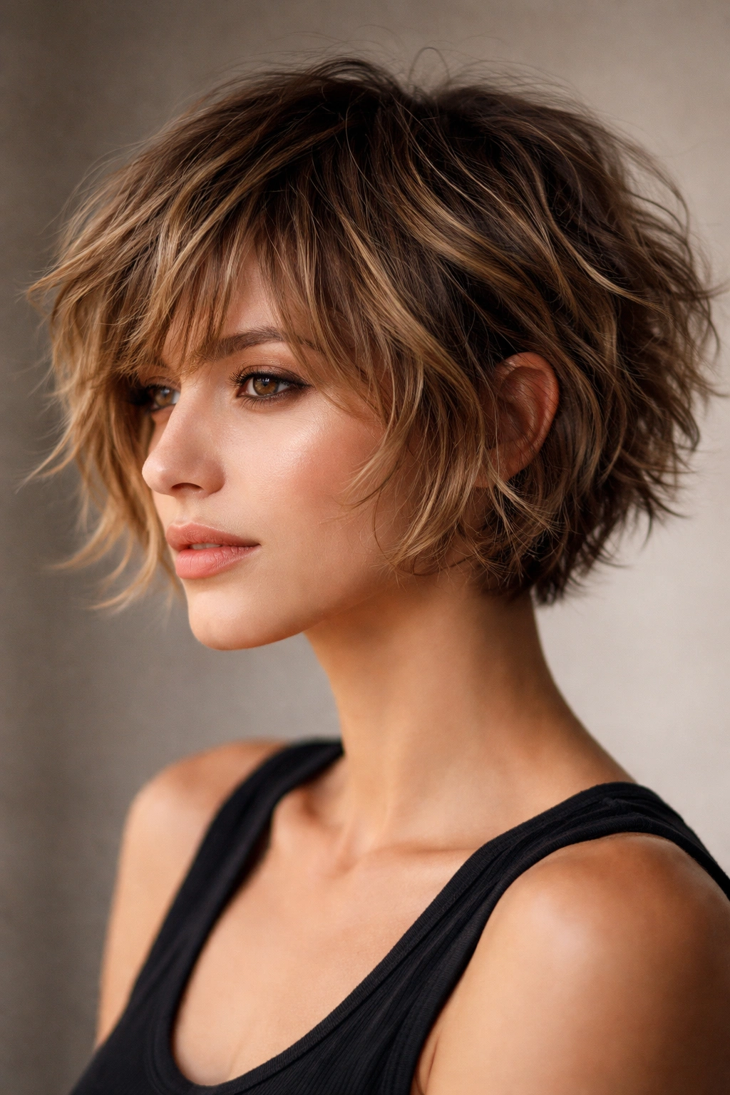 10 Short Haircuts That Help Control Frizzy Hair 10 Choppy crop hairstyle with uneven layers creating texture and dimension