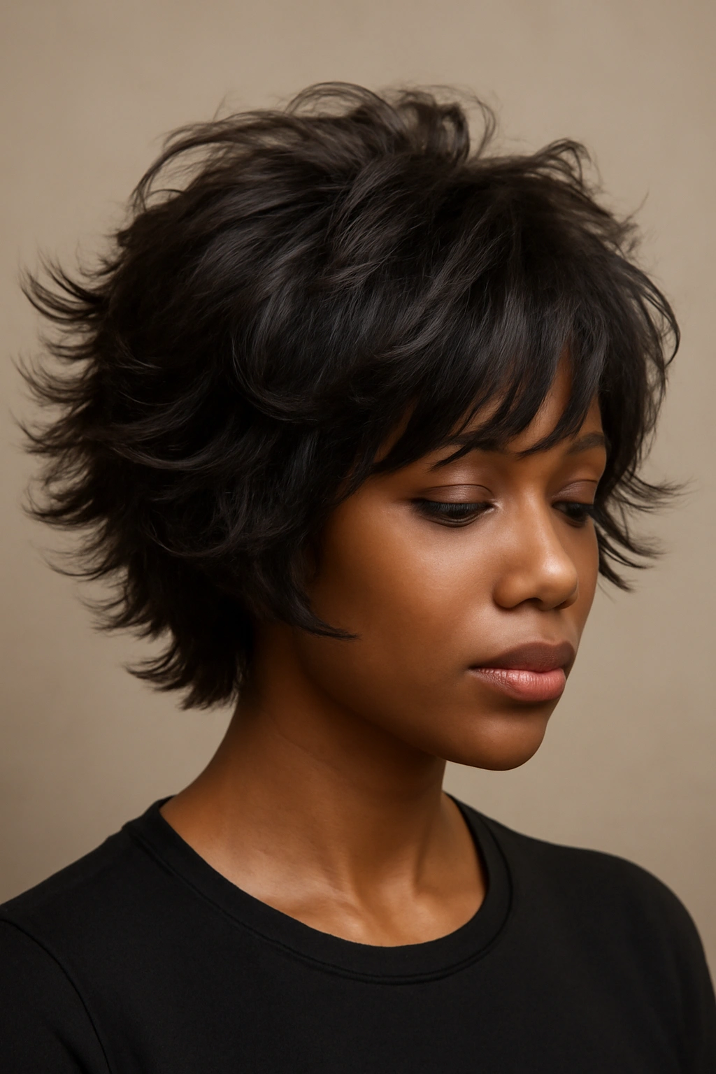 10 Short Flip Hairstyles for Black Women to Try 5 Choppy feathered flip bob with multiple layers creating dynamic movement