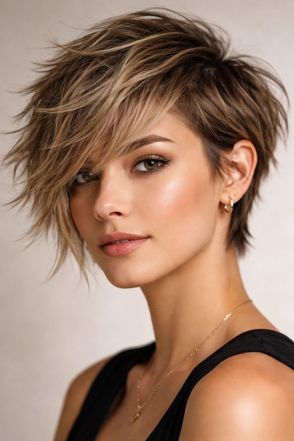 10 Asymmetrical Short Haircuts For Women 5 Choppy layered asymmetrical cut with dense short sides