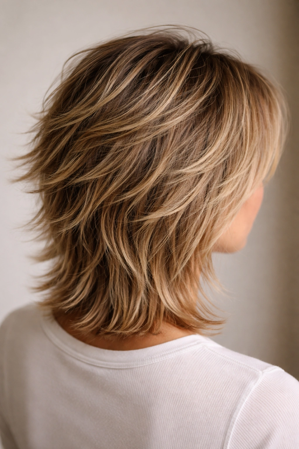 10 Haircuts That Cover Up A Crown Cowlick 6 Close-up of choppy layered haircut with visible piece separation