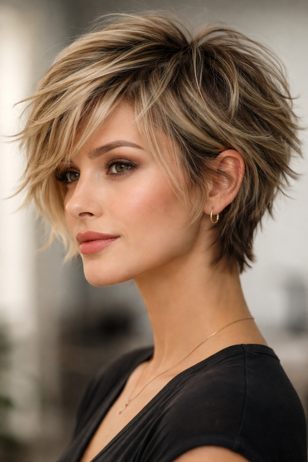 10 Short Haircuts That Tame Frizzy Hair For Real 8 Short hairstyle with uneven choppy layers and textured ends