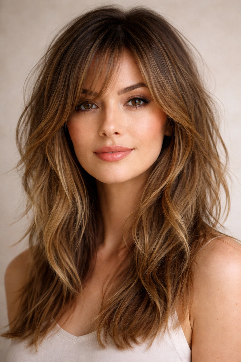 15 Flattering Hairstyles For Long Oval Faces 8 Textured choppy layers hairstyle with uneven cuts and movement.
