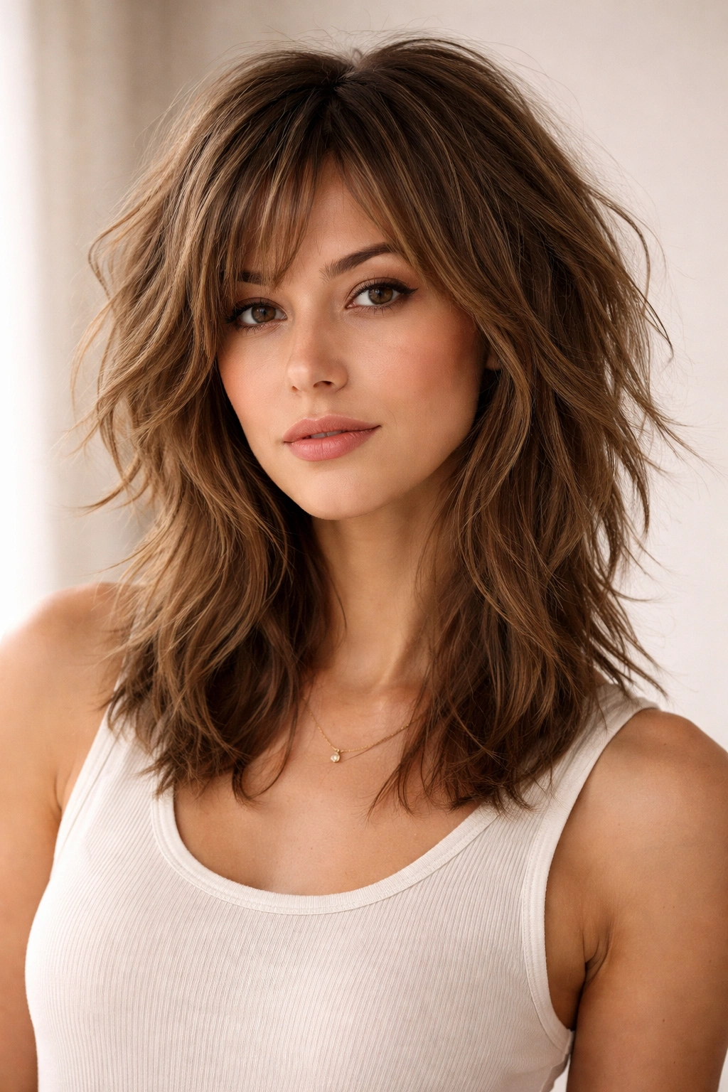 15 Easy Haircuts That Are Simple To Maintain 12 Hair with choppy uneven layers across length in portrait