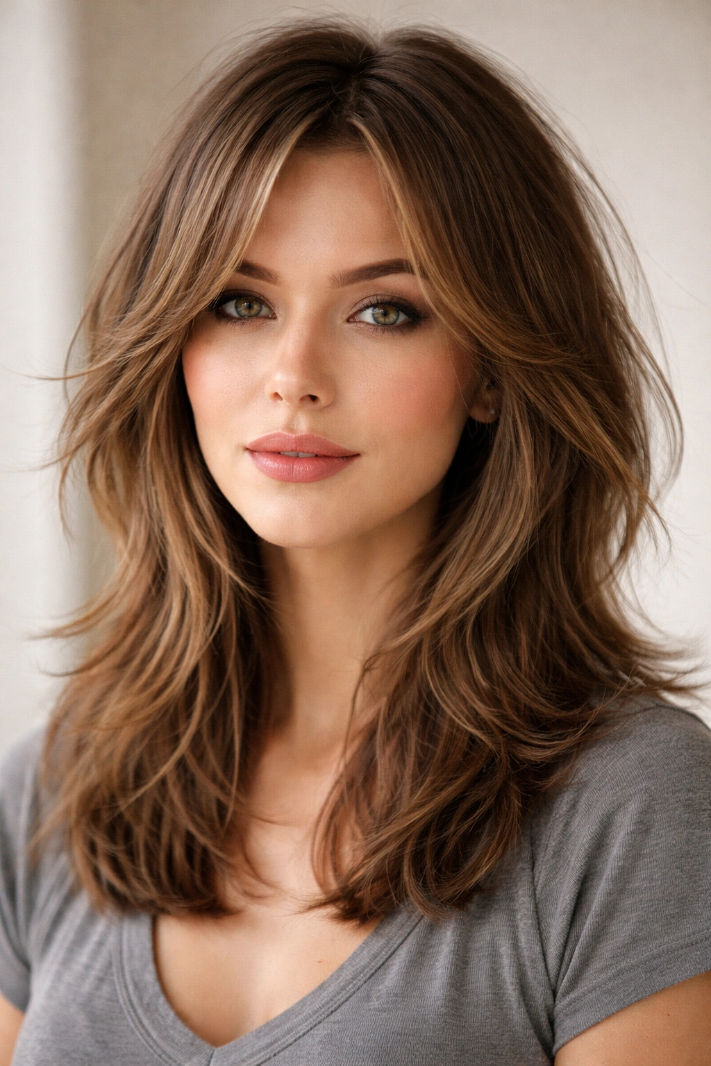 20 Haircuts Matched To Your Face Shape Perfectly 18 Choppy layered hairstyle framing jaw on heart-shaped face
