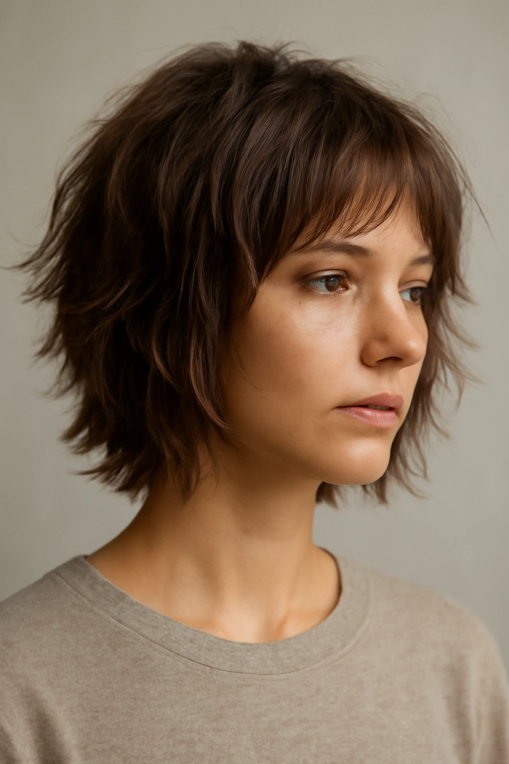12 Wash and Go Haircuts for Busy Mornings 10 Portrait showing layered, uneven lengths around the head for movement
