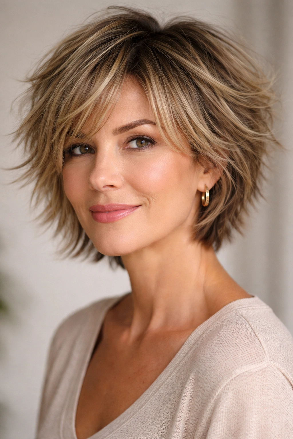 15 Short Haircuts For Women In Their 40s And 50s 15 Hair with tousled choppy layers creating movement and texture