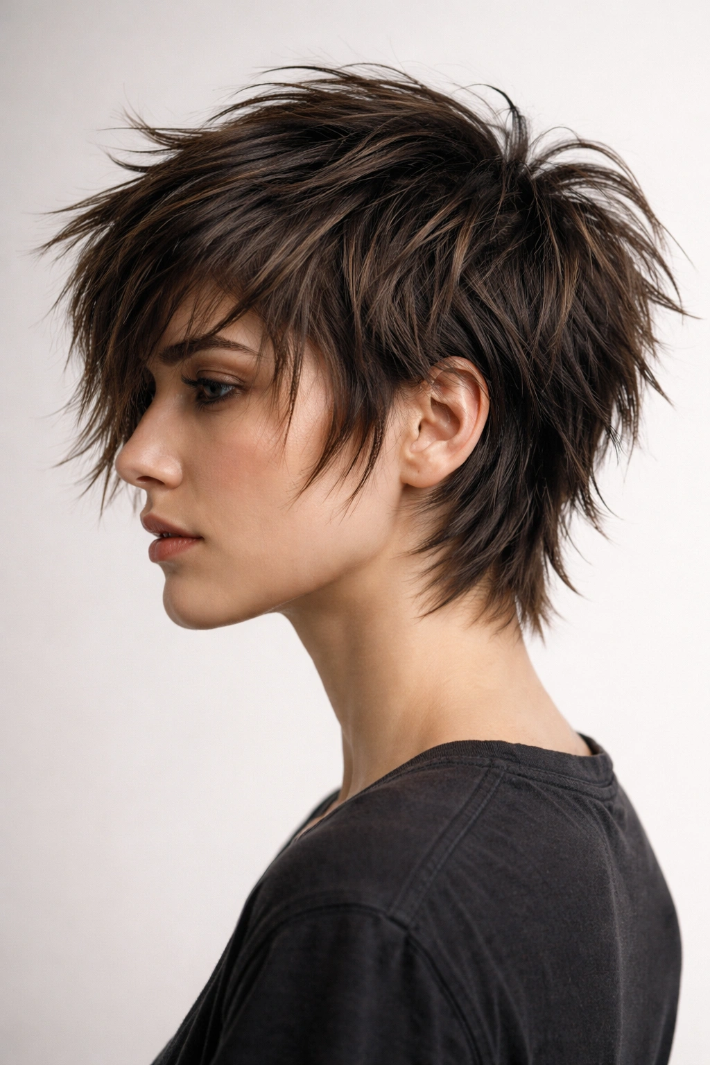 Profile view of choppy layers with razor ends