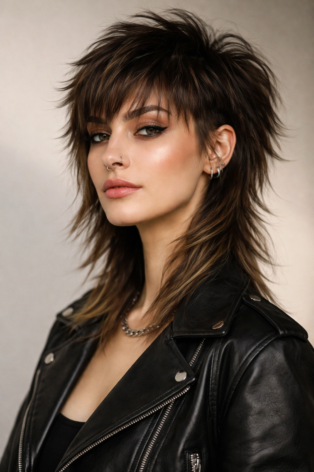 12 Mullet Undercut Styles For Bold Women To Try 4 Portrait of a person with choppy layered undercut showing facial-framing wispy layers and longer back