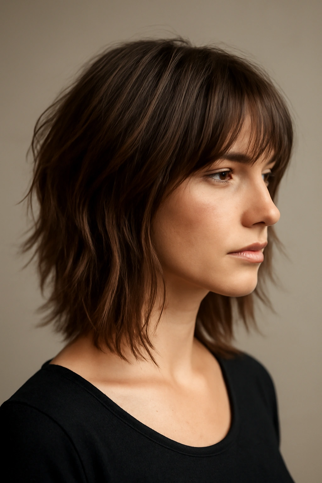 20 Medium Layered Haircuts Stylists Get Asked For Most 3 Mid-length choppy lob showing pronounced layers from crown to ends