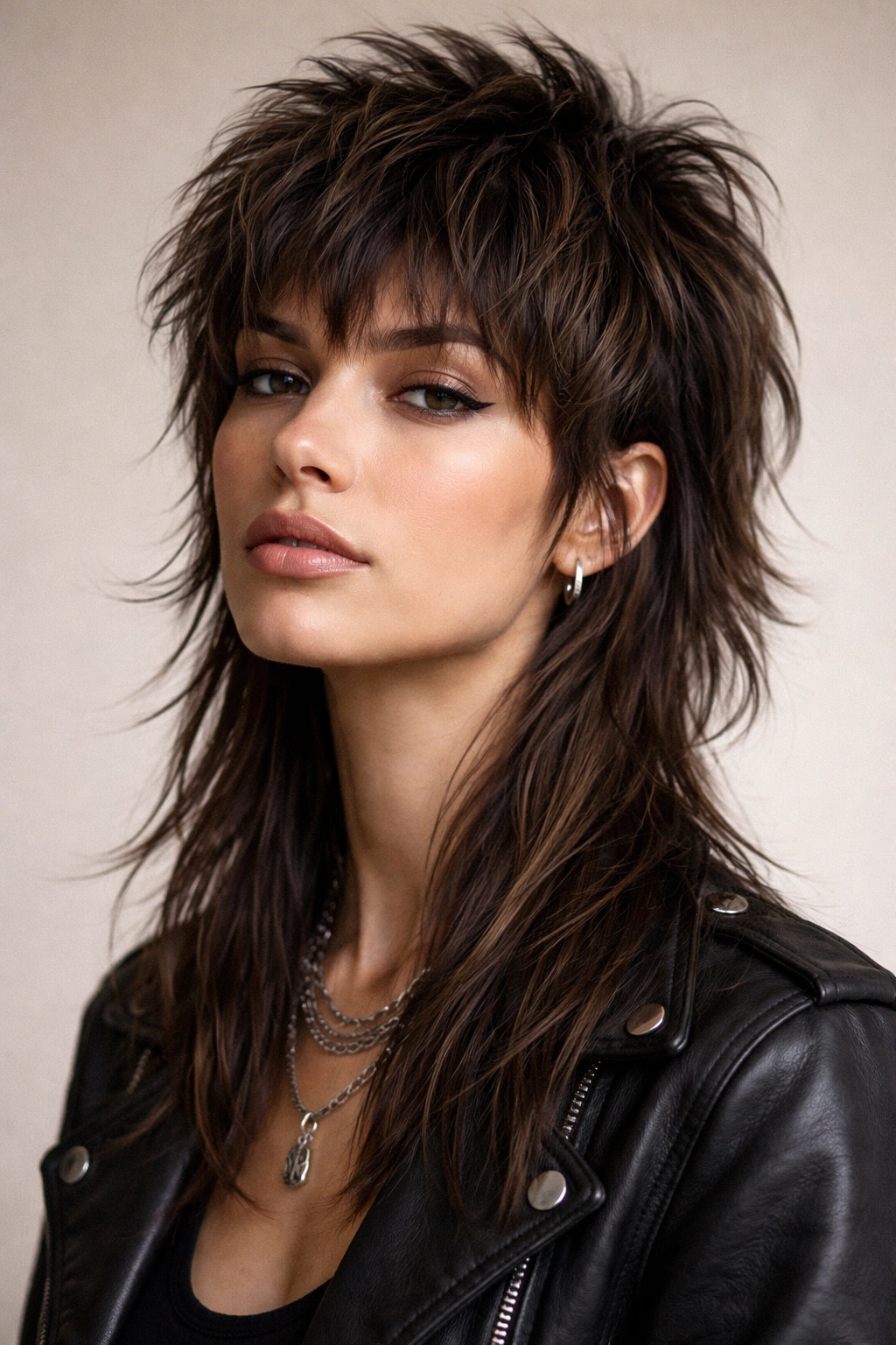 15 Choppy Haircuts That Work On All Hair Types 7 Close-up of choppy mullet hairstyle with short textured crown and long underlayers