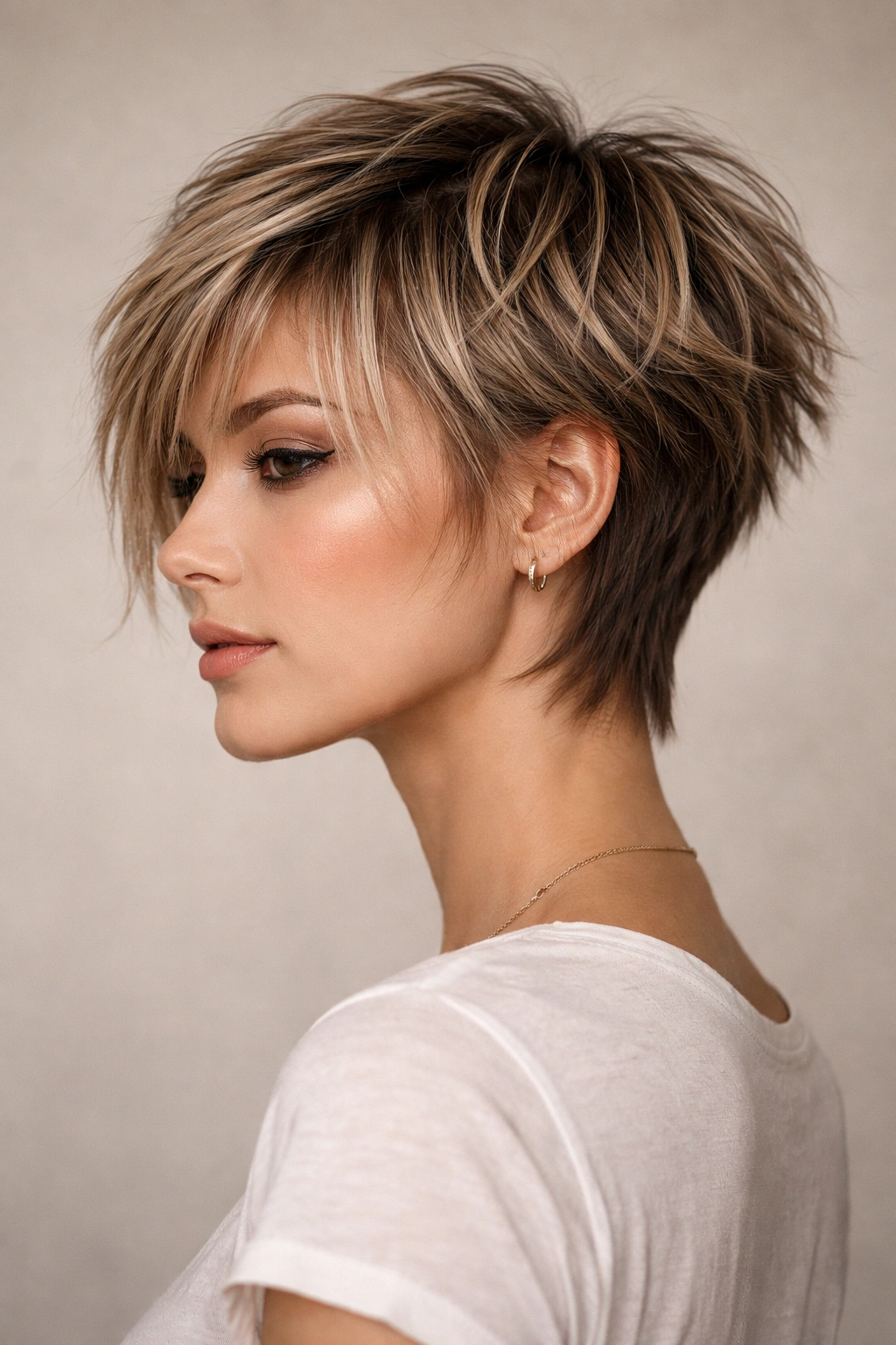 Choppy pixie-bob hybrid with cropped top and longer back