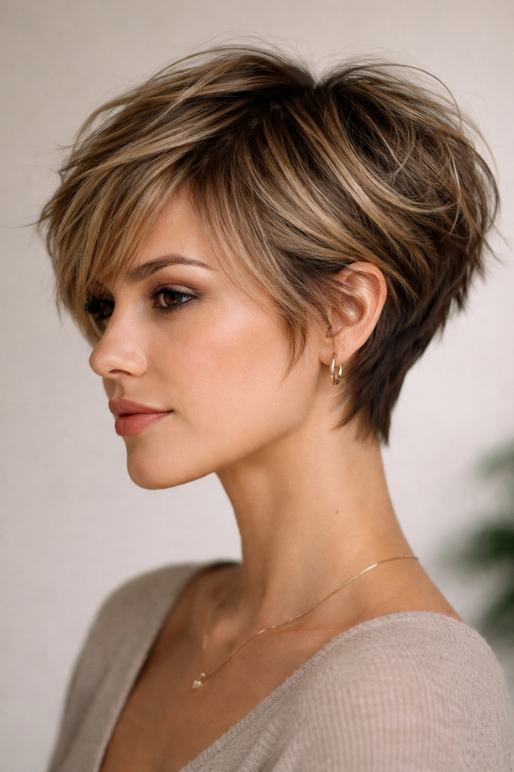 15 Haircuts Designed For Long And Narrow Faces 5 Choppy pixie bob with textured layers creating width and movement