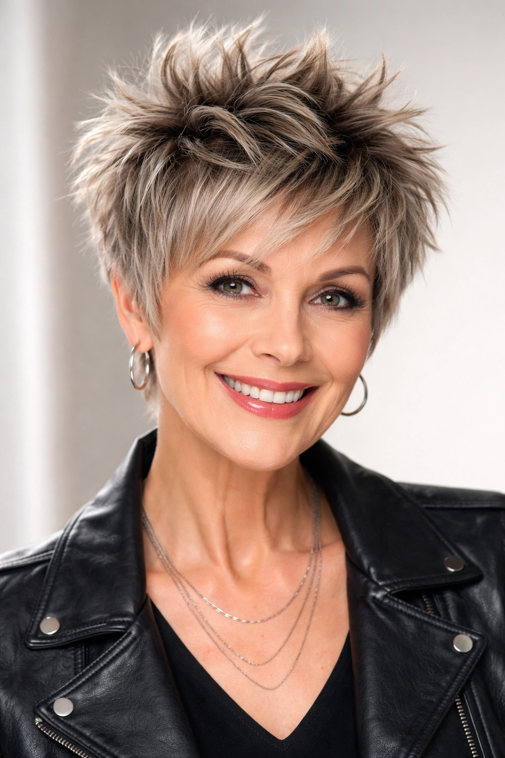Choppy pixie bob with spiky texture and crown height