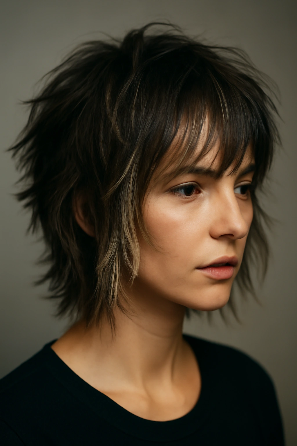 10 Short Haircuts With a Money Piece That Pop 3 Choppy shag with distinct front money pieces showing movement and texture