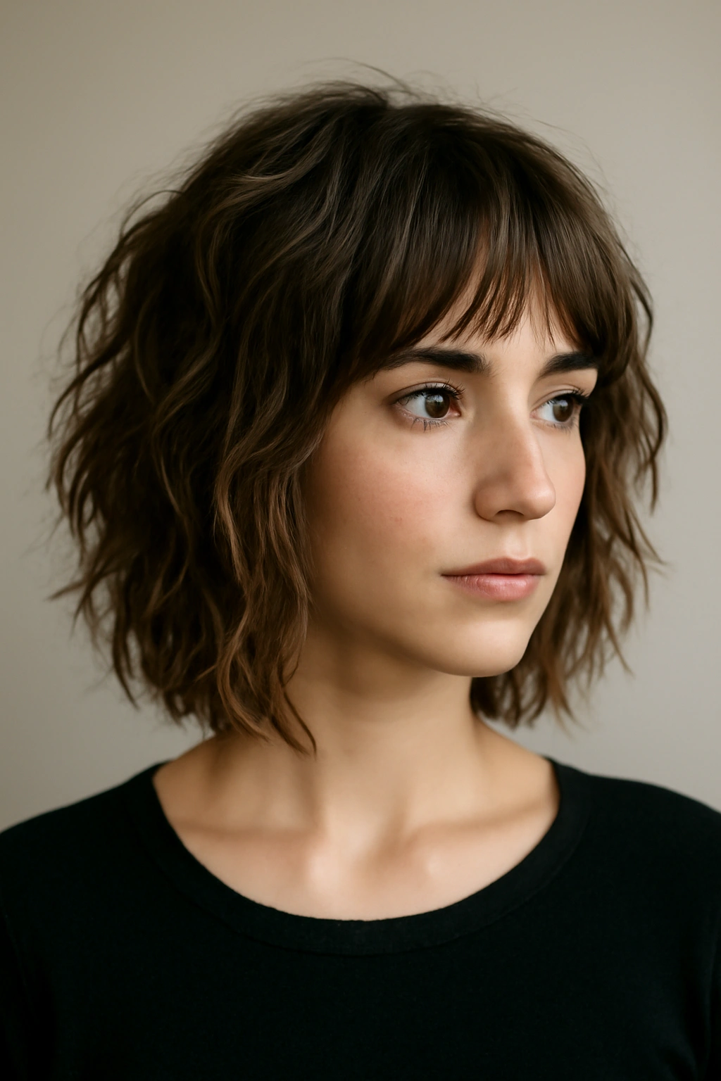 20 Layered Haircuts Sorted by Length and Hair Type 18 Shoulder-length wavy hair with choppy layers for texture