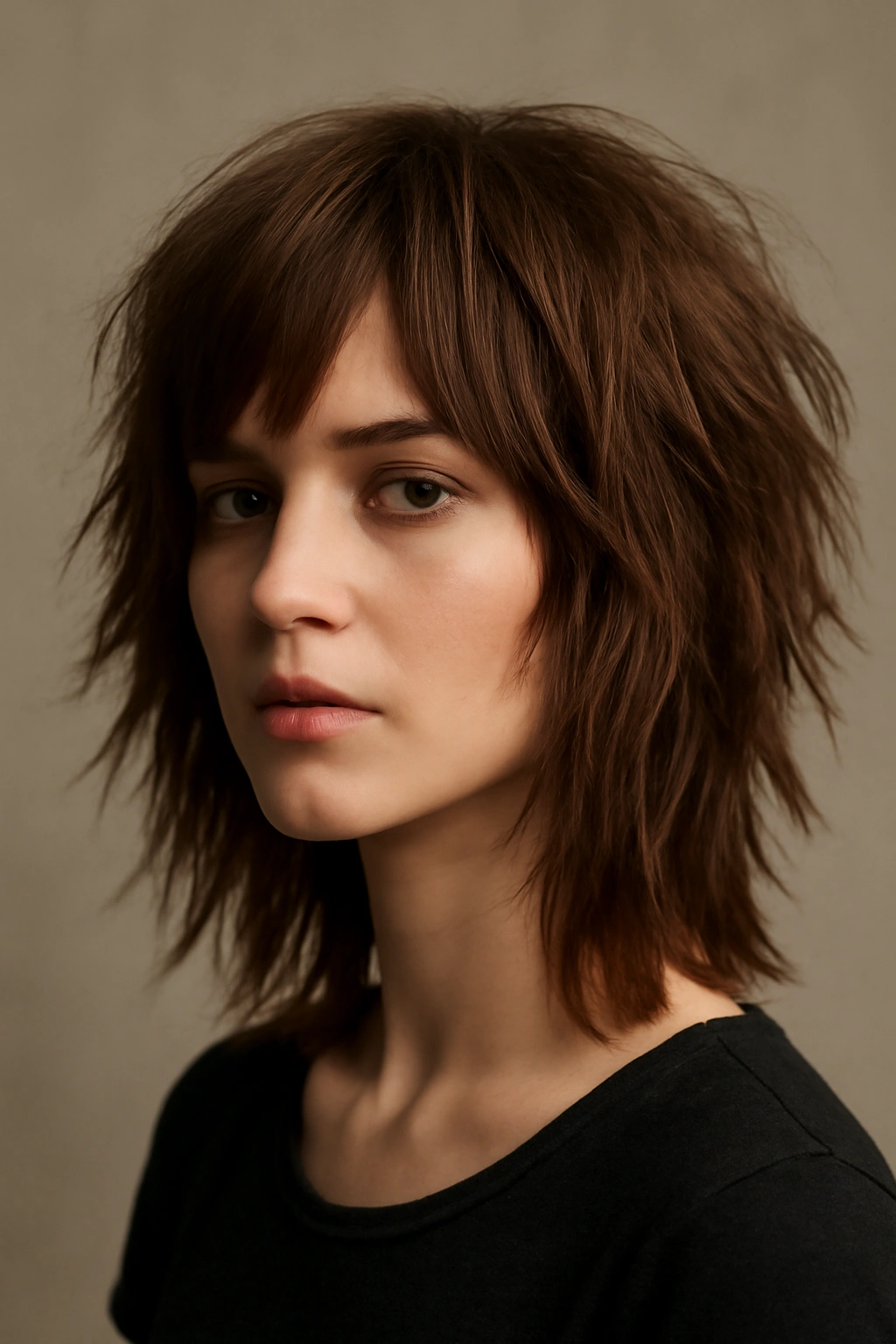 25 Medium Haircuts You’ll Want to Try Immediately 11 Shoulder-length choppy cut with disconnected layers for an edgy look