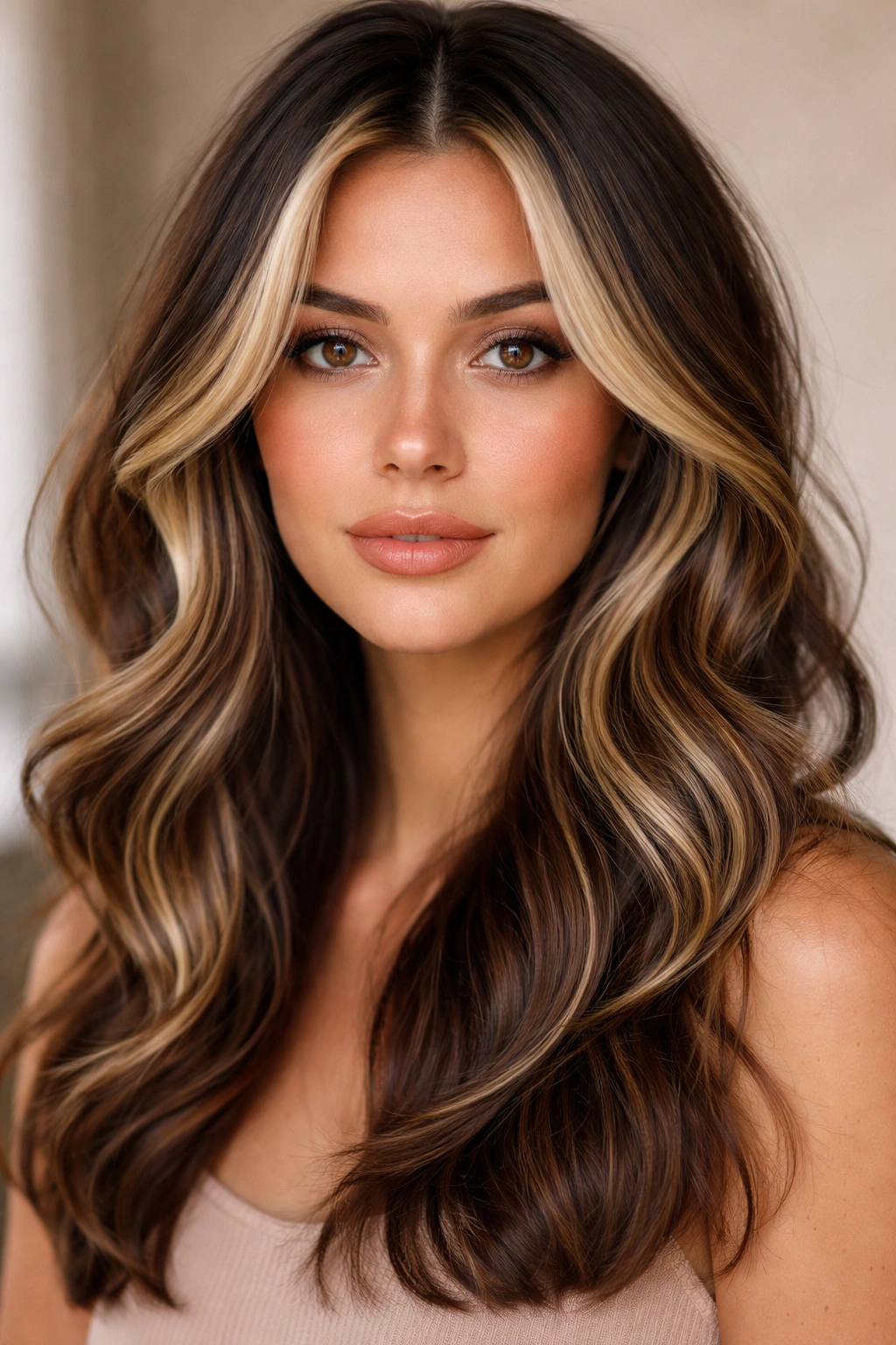 18 Hairstyles That Add Width To A Longer Face 5 Hair with chunky face-framing highlights and loose waves