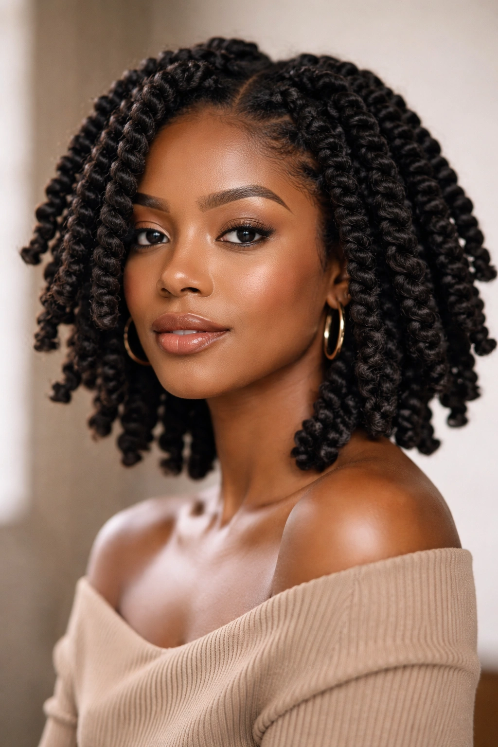 15 Short Twist Styles For Every Natural Hair Texture 6 Bold chunky twists on coilier natural hair