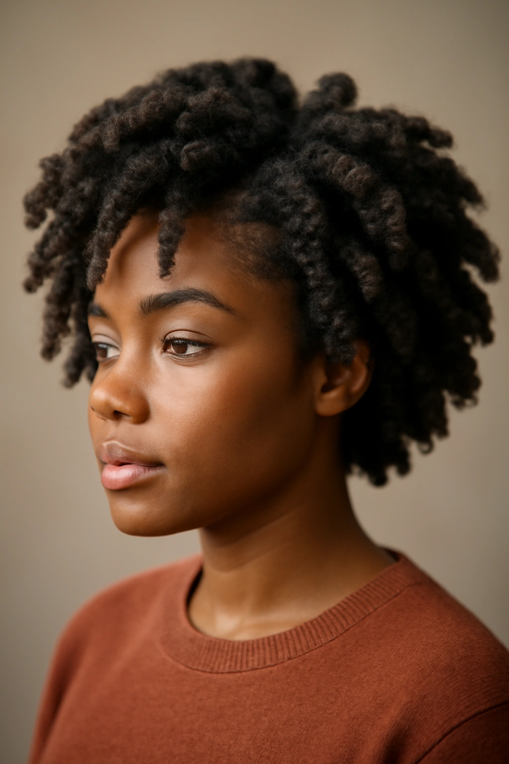 10 Twist Out Styles for Short Natural Hair to Copy 2 Chunky twist outs showing maximum volume on short natural hair