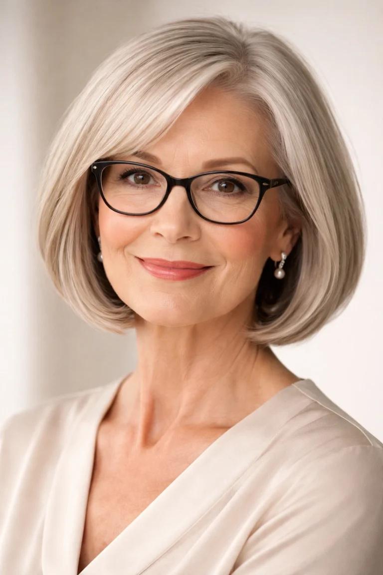 25 Hairstyles for Women Over 60 with Glasses