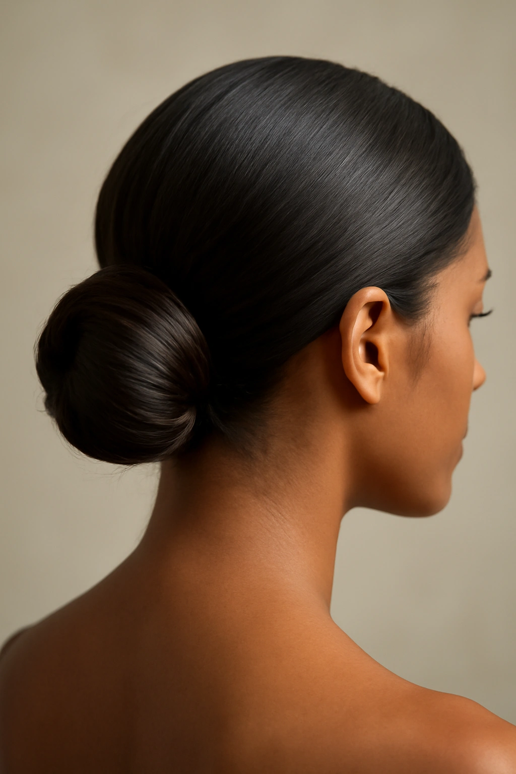 8 Sleek Updos for Black Tie and Formal Events 1 Close-up of a classic chignon at the nape