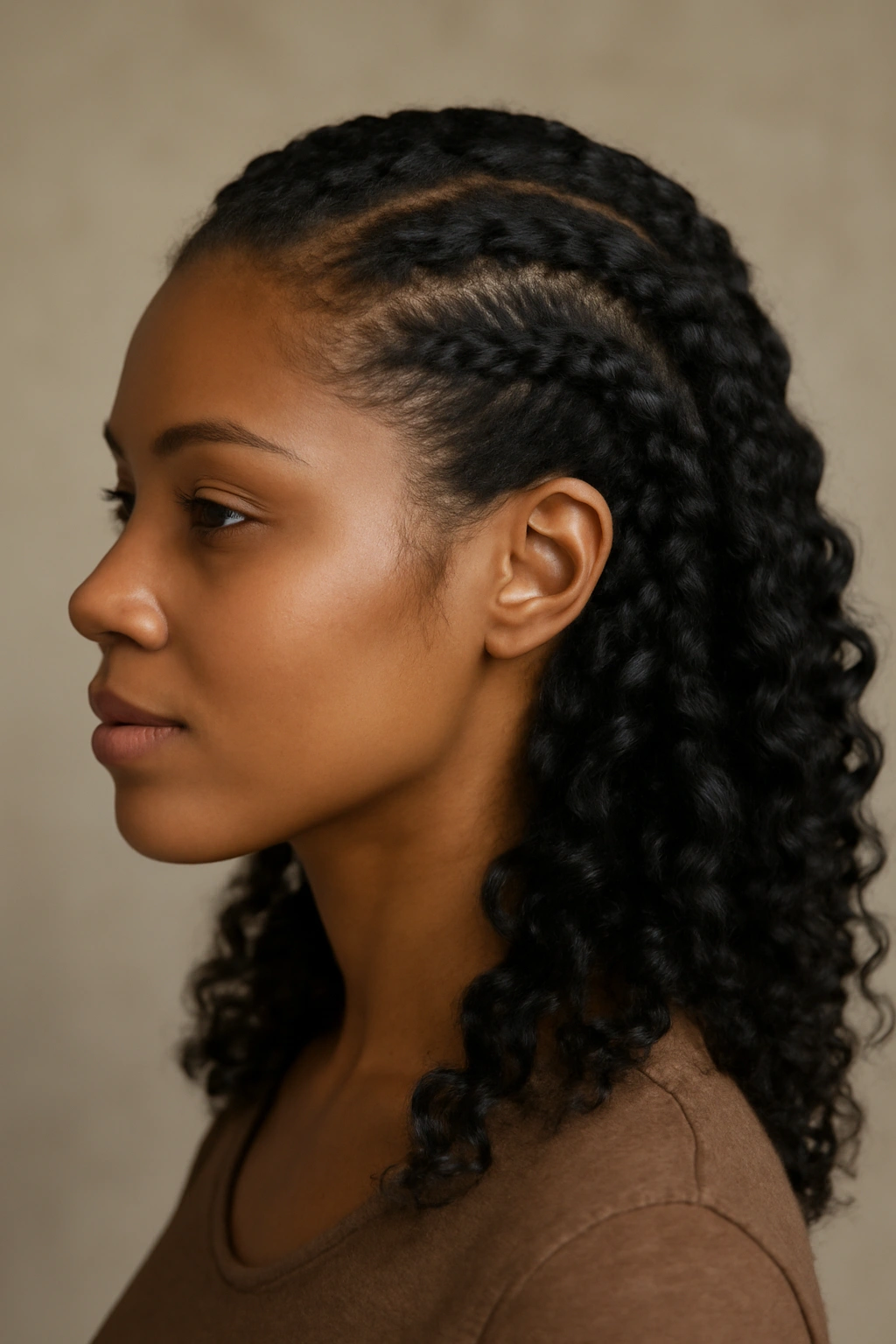 10 Flat Twist Styles Every Natural Hair Woman Needs 1 Close-up of classic side flat twists with loose curls framing the face