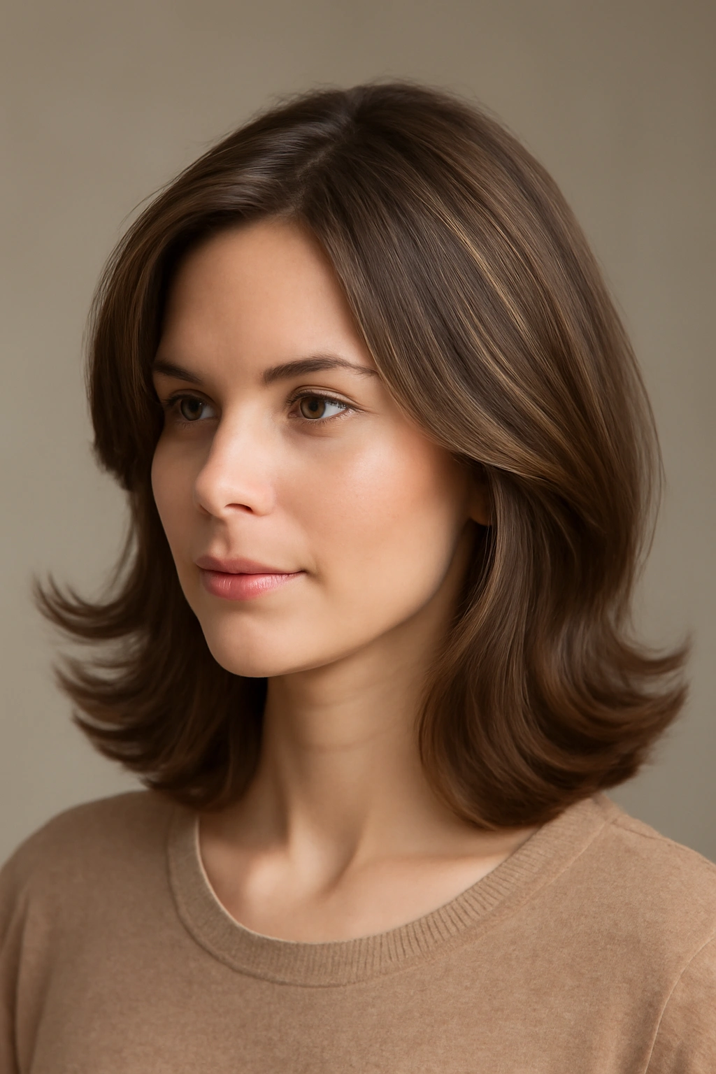 25 Medium Haircuts You’ll Want to Try Immediately 15 Medium-length hairstyle with a soft flipped end.