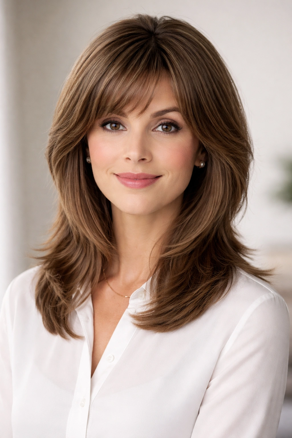 Classic shag with minimal layers for a conservative professional look