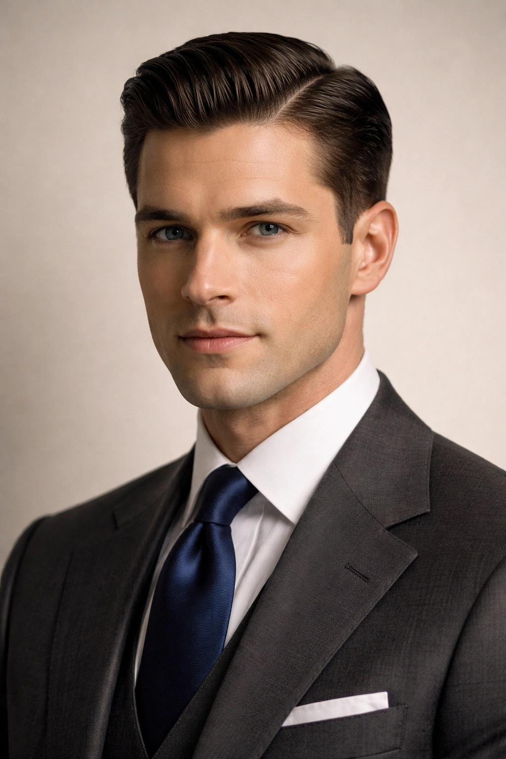 Close-up of man with clean-cut business professional hairstyle