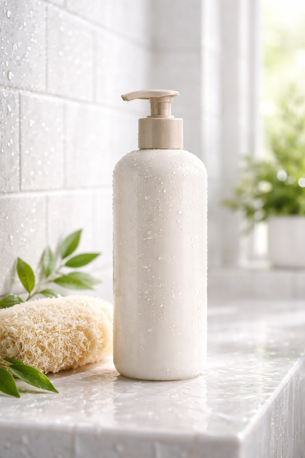 Conditioner bottle used for co-washing in a shower setting