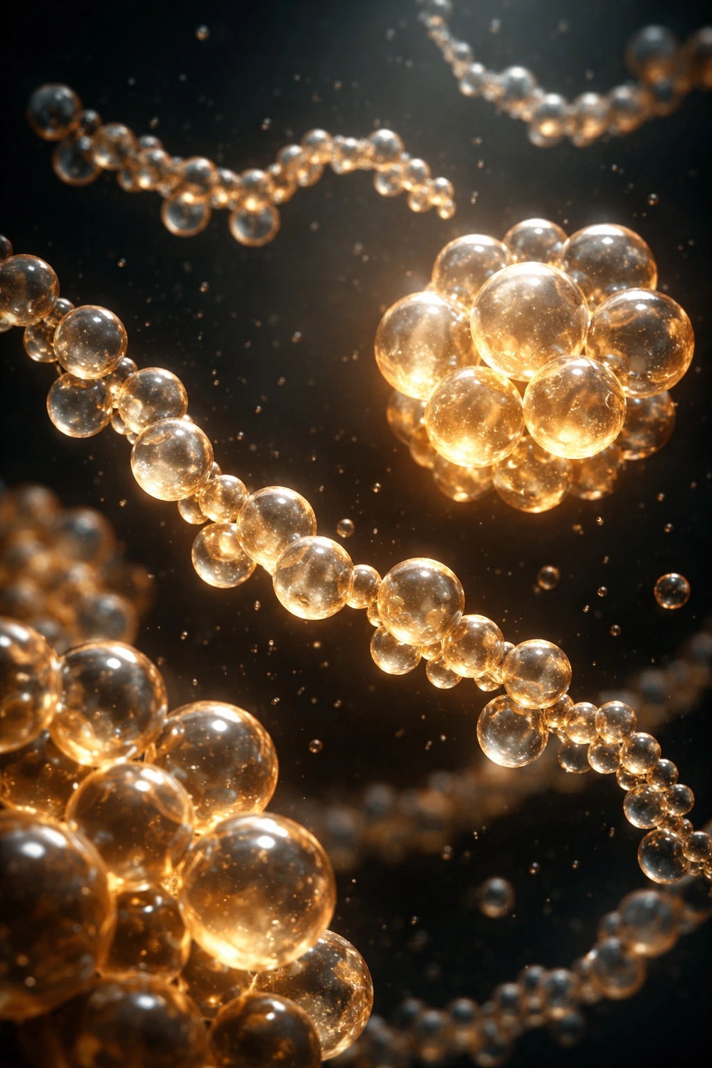 3D visualization of coconut oil molecules showing small chains and spheres