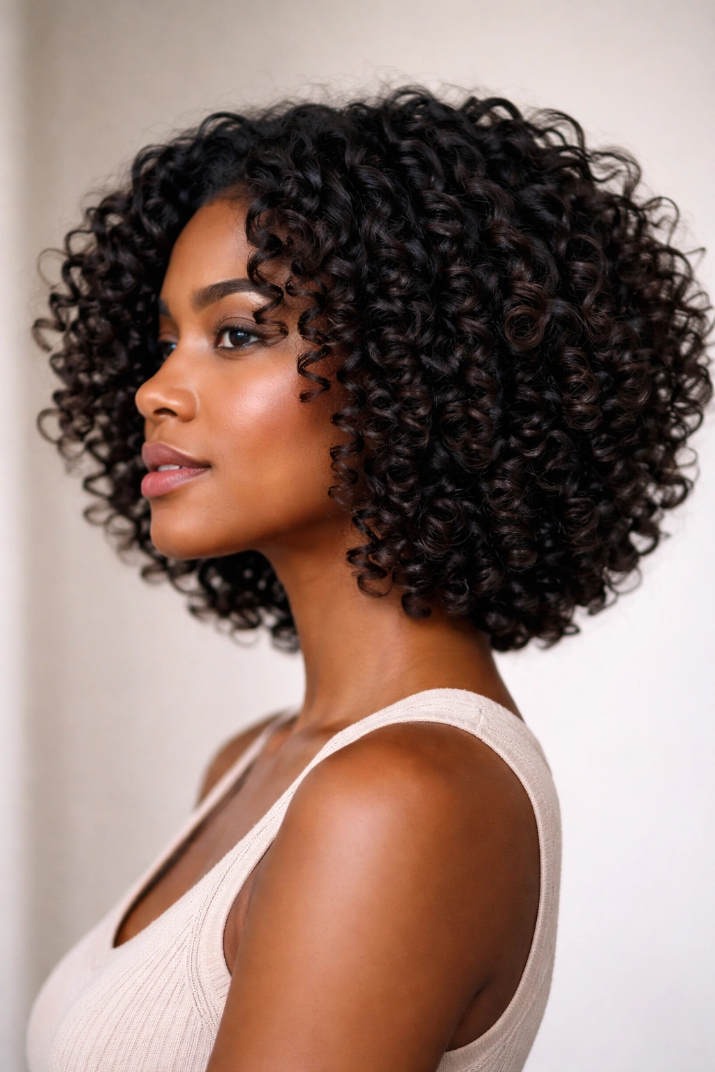 12 Haircuts For Coily Hair That Hold Their Shape 9 Chin-to-shoulder coil definition bob with layered coils