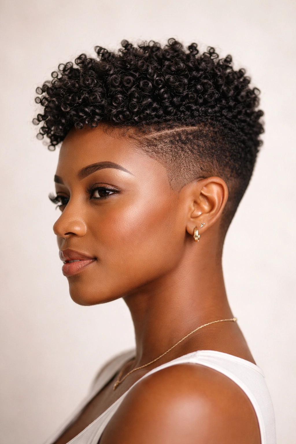 20 Short Natural Hairstyles You Ll Want To Try 3 Profile view of coiled crown with tapered sides