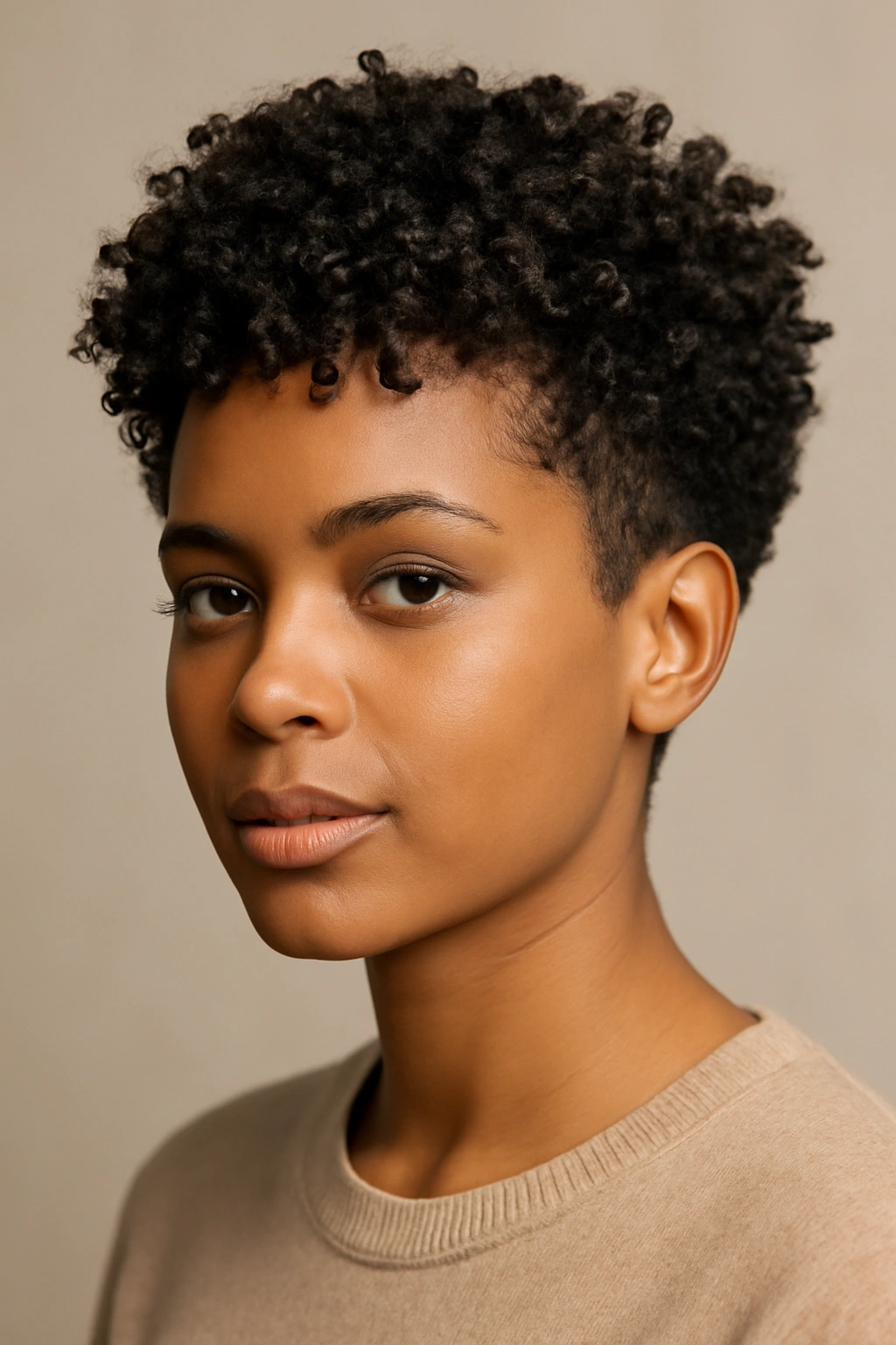 10 Short 3C Hairstyles That Will Instantly Elevate Your Look 8 Coily pixie with volume on 3C curls, short sides and top length visible